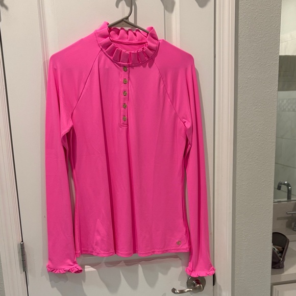 Lilly Pulitzer Hot Pink Long Sleeve Top - Picture 1 of 6